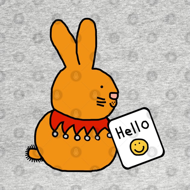 Cute Bunny Rabbit Says Hello by ellenhenryart